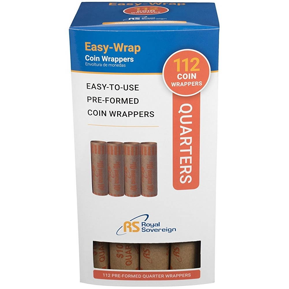 Royal Sovereign FSW-112Q 112 Quarter Coin Wrappers 112 Ea Quarter Coin Wrappers