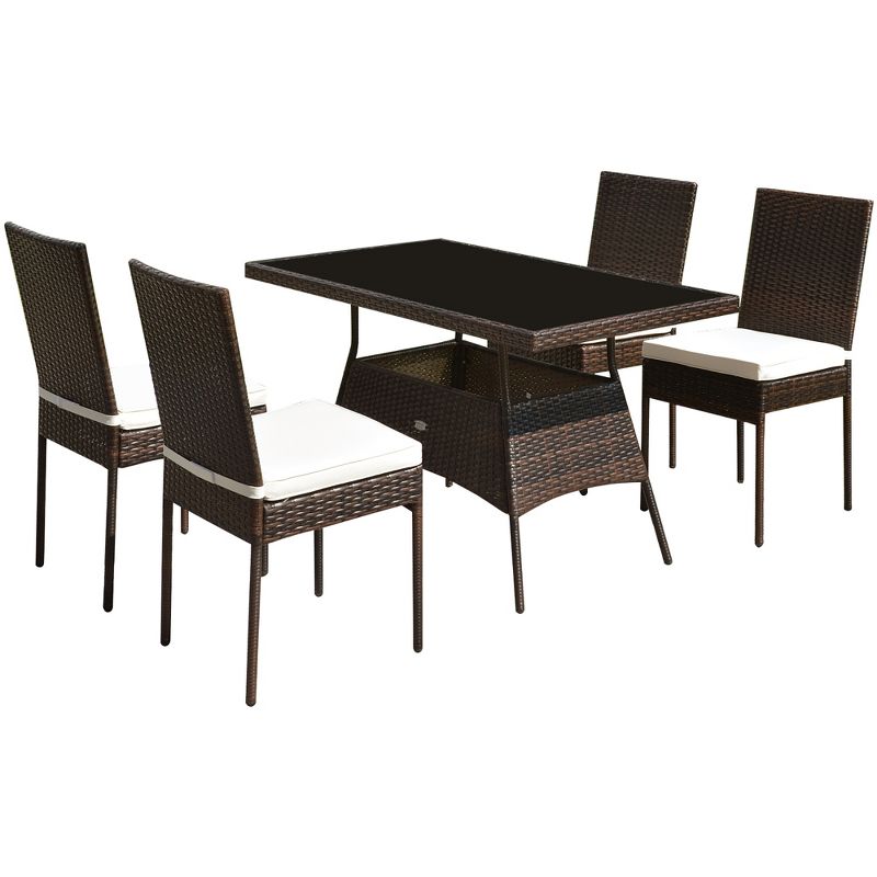 3pc Outdoor Wicker Conversation Set with Sofa Chairs & Table - Crestlive Products