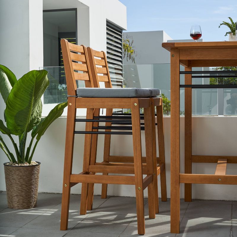 Gloucester Contemporary Patio Wood Bar Chair