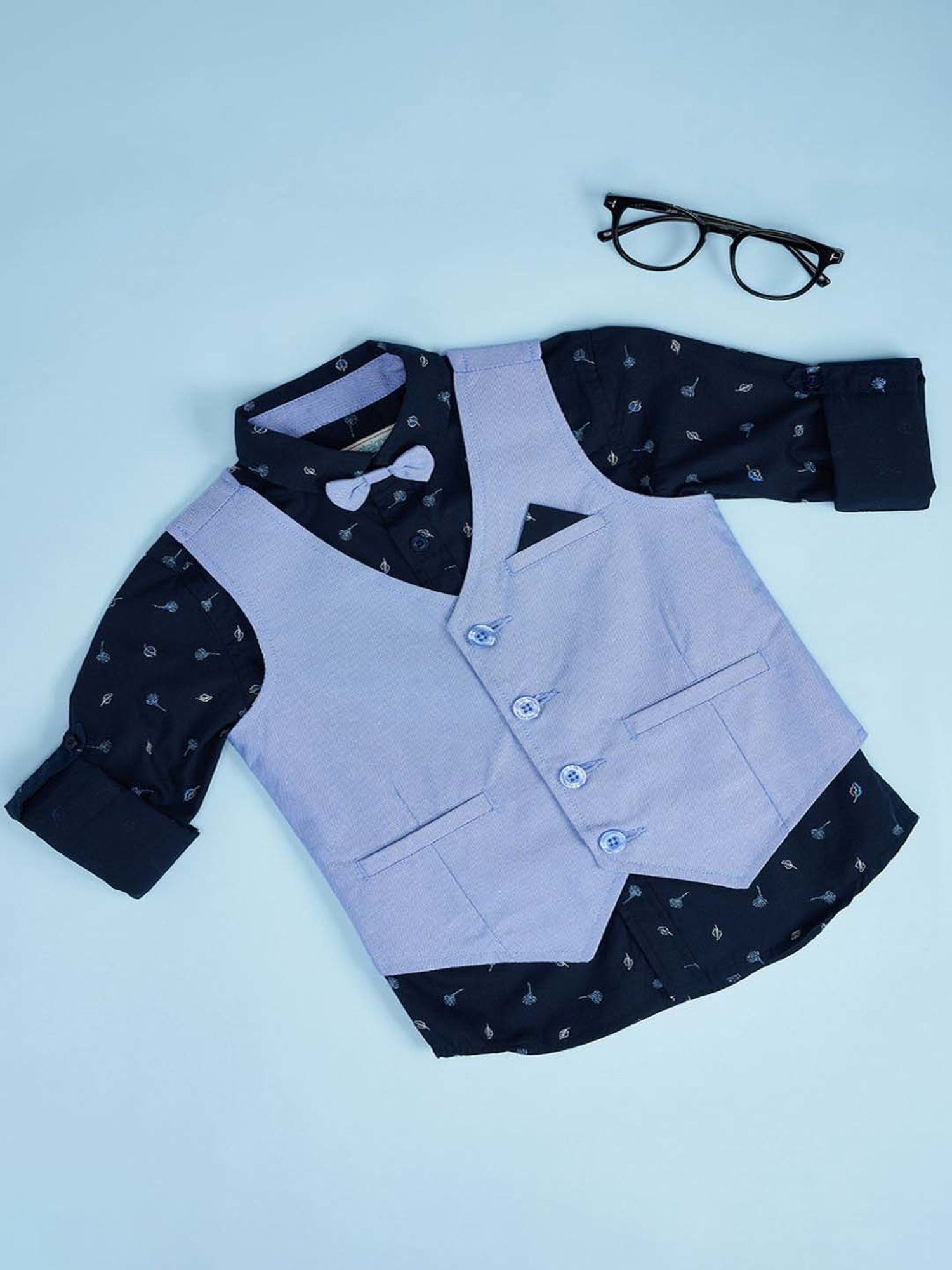 Pantaloons Baby Kids Navy Cotton Printed Full Sleeves Shirt