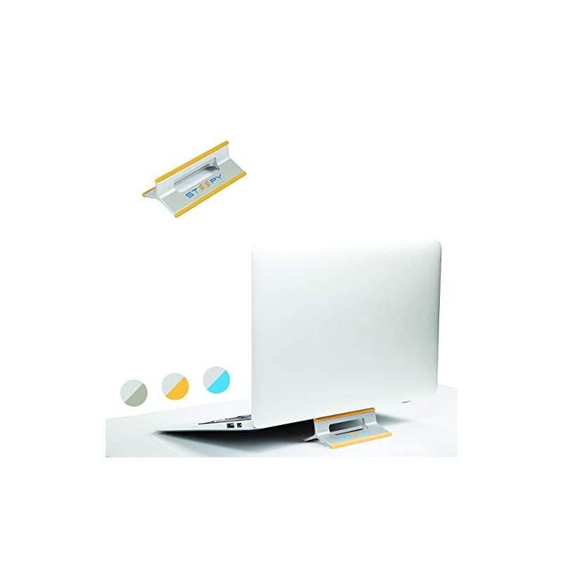 Laptop Stand Riser Wedge Support Ventilated Office Desk Accessory Cooling Portable Plastic Lightweight Compatible with Tablets and Smartphones Orange Sunrise