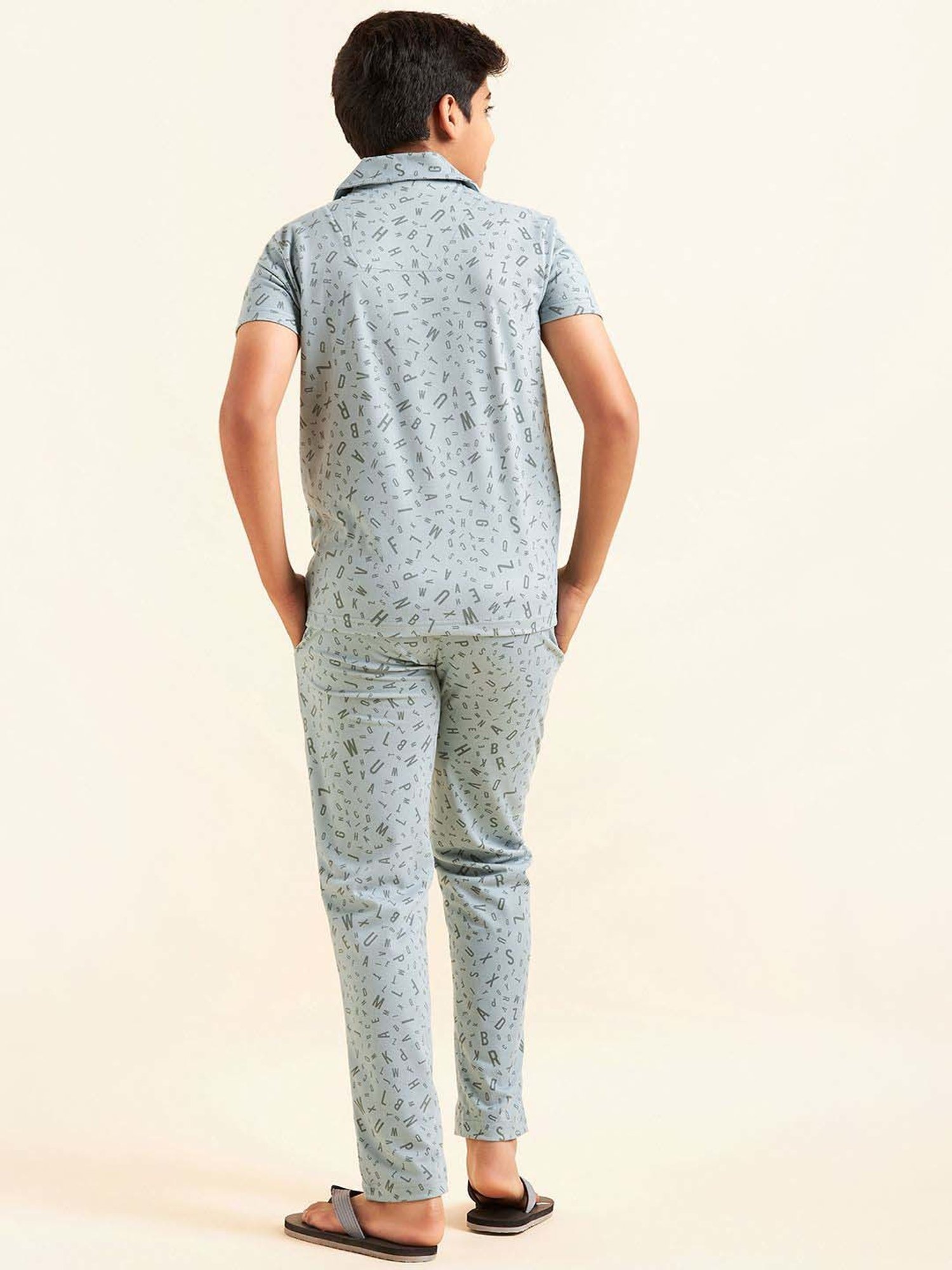 Sweet Dreams Kids Blue Cotton Printed Shirt Set