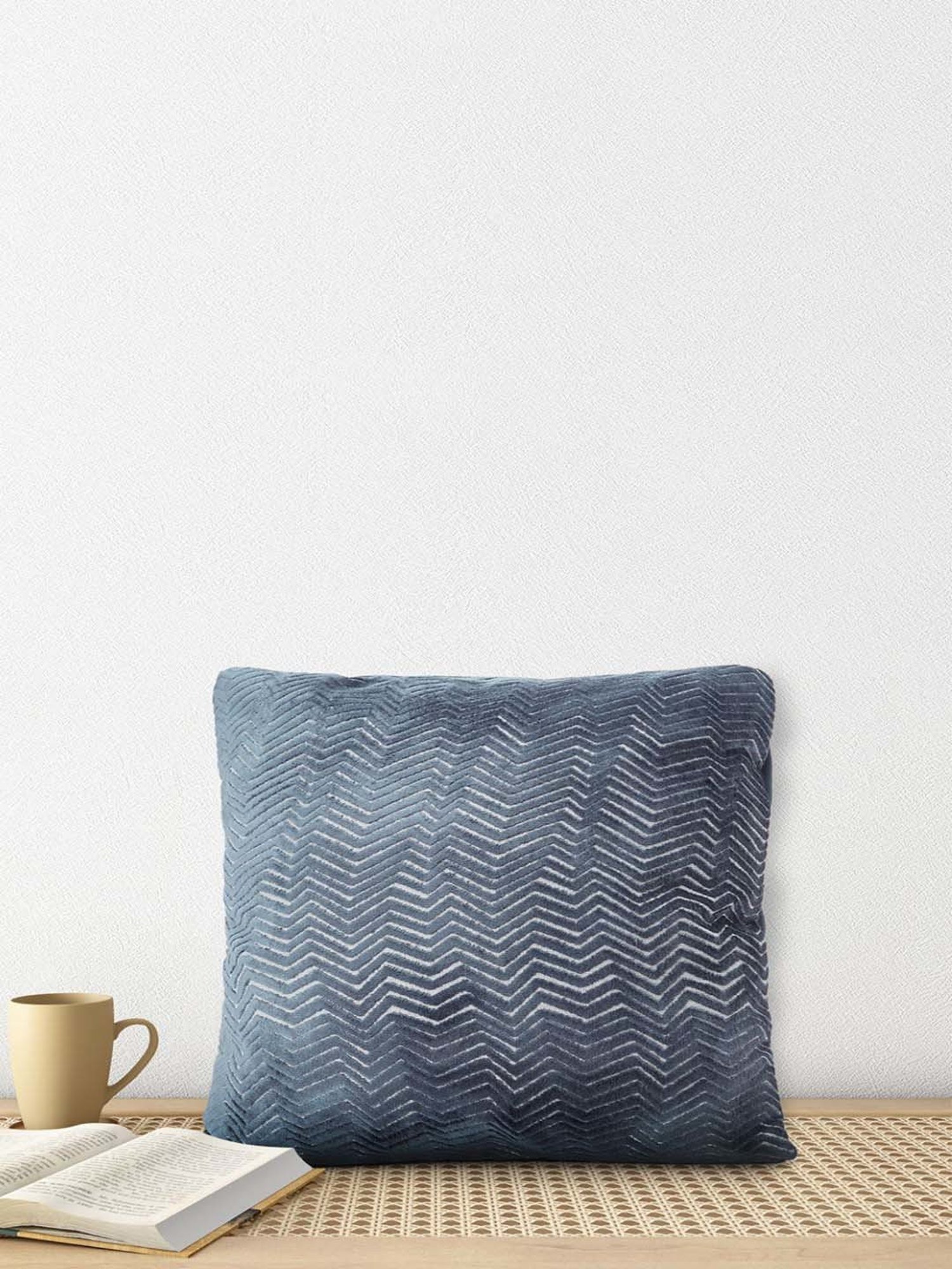 Living Scapes by Pantaloons Grey Cotton Cushion Cover