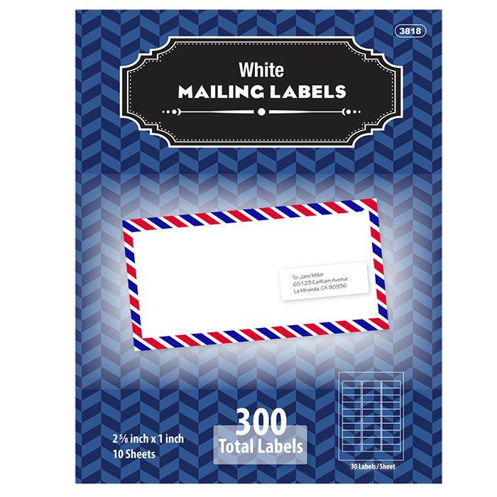Bazic 3818-24 1 in. x 2 .62 in. White Address Labels- Pack of 24