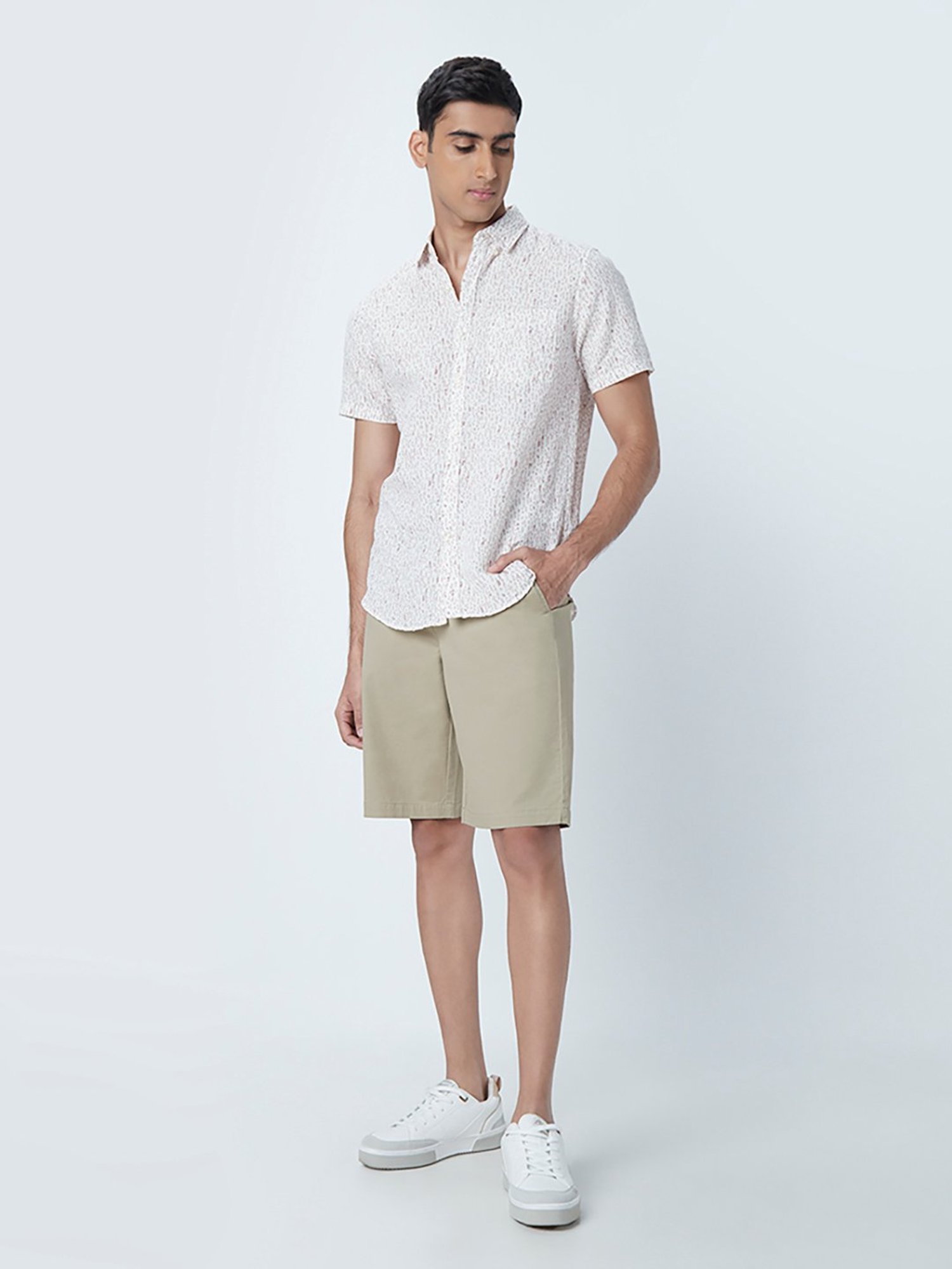 WES Casuals by Westside Beige Relaxed-Fit Shorts