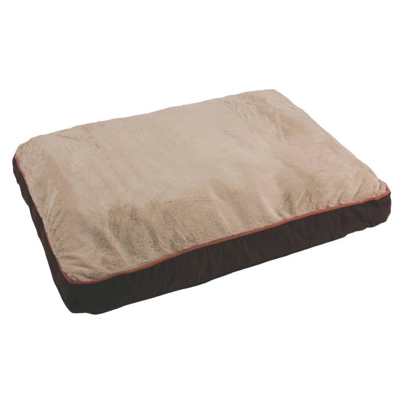 Dallas Manufacturing Co. Faux Suede Gusseted Pet Bed - Brown