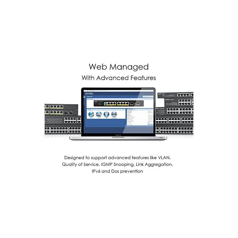 48-Port Gigabit PoE Switch | Smart Managed | Rackmount | 48 PoE+ Ports with 170 Watt Budget and 2 SFP Ports | VLAN, IGMP, QoS [GS1900-48HP]
