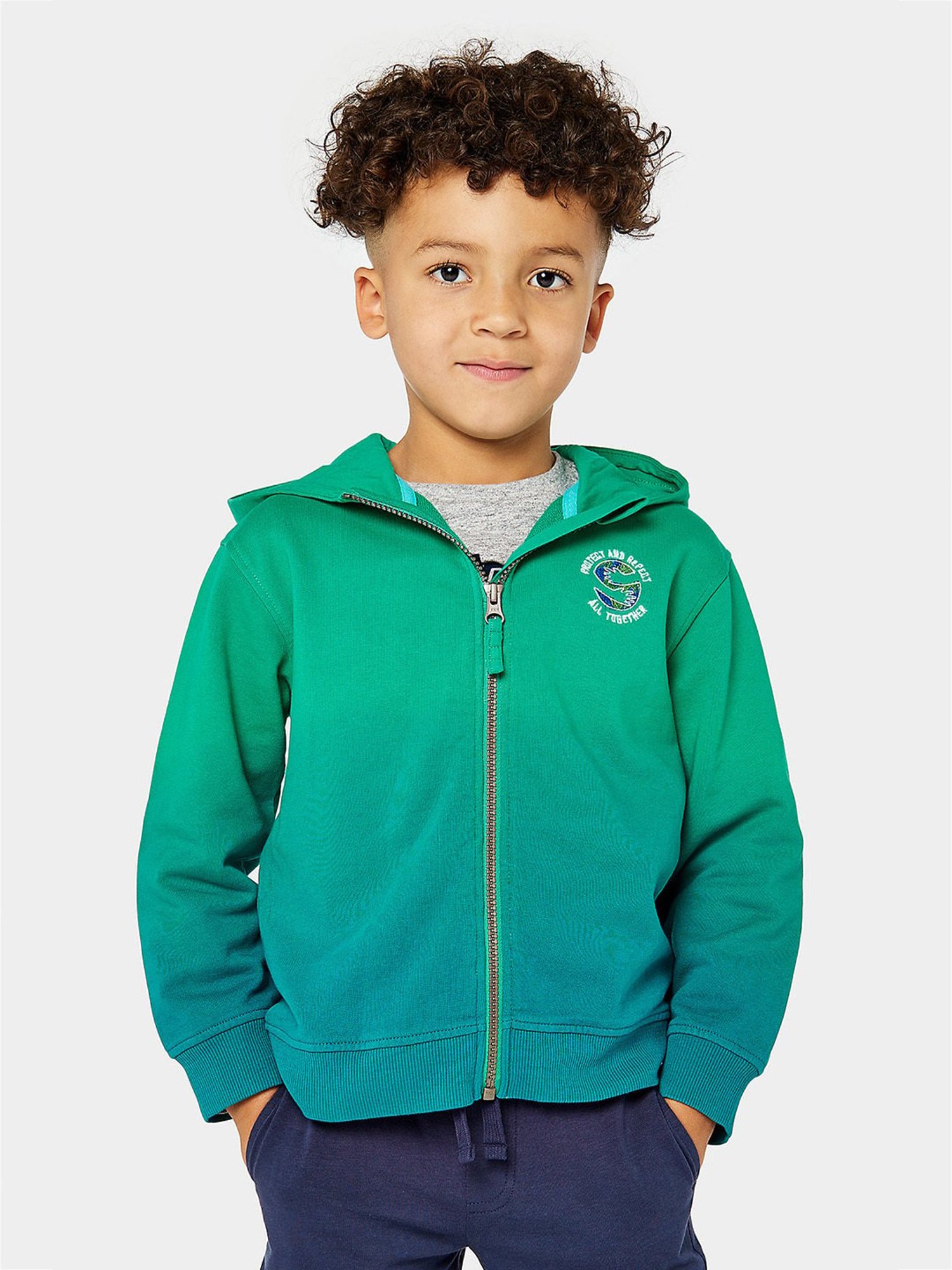 Mothercare Kids Green & Blue Ombre Full Sleeves Sweatshirt