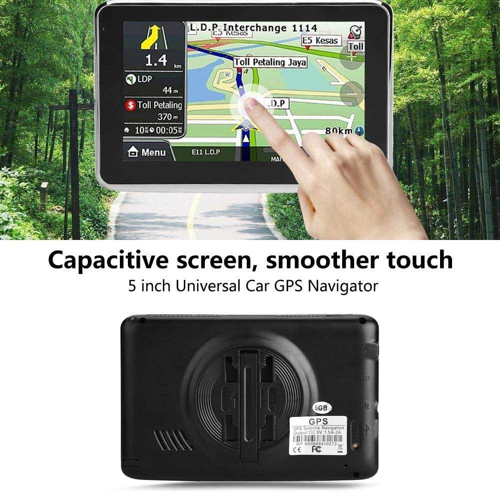 Keenso Universal 5 Inch Touch Screen GPS Navigation System for Car Truck 256MB 8GB MP3 FM Europe Map/Lifetime Maps/Live Traffic/Live Parking/Driver Alerts/Automatic Voice