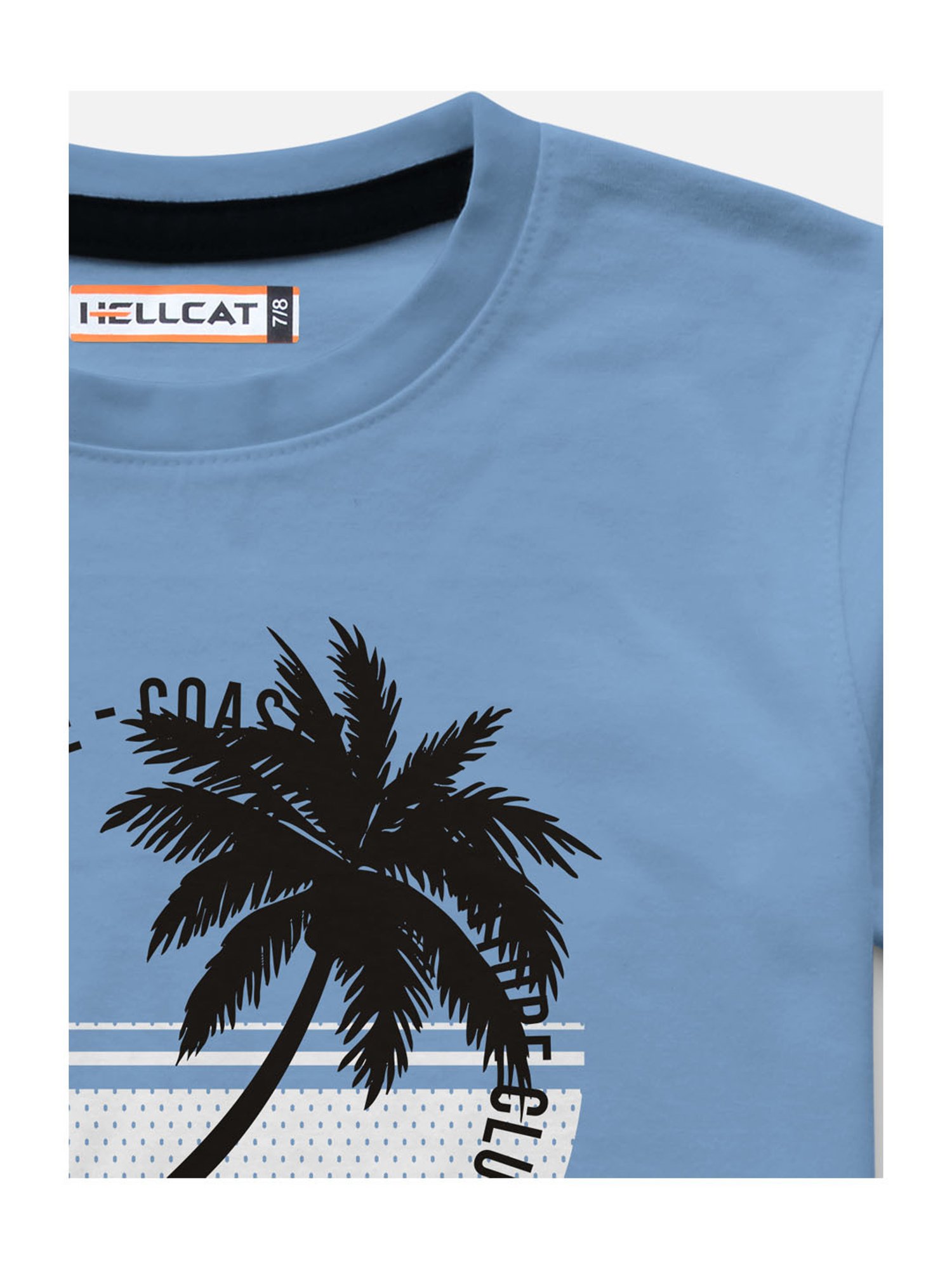 HELLCAT Sky Blue & Rust Printed T-Shirt (Pack Of 2)