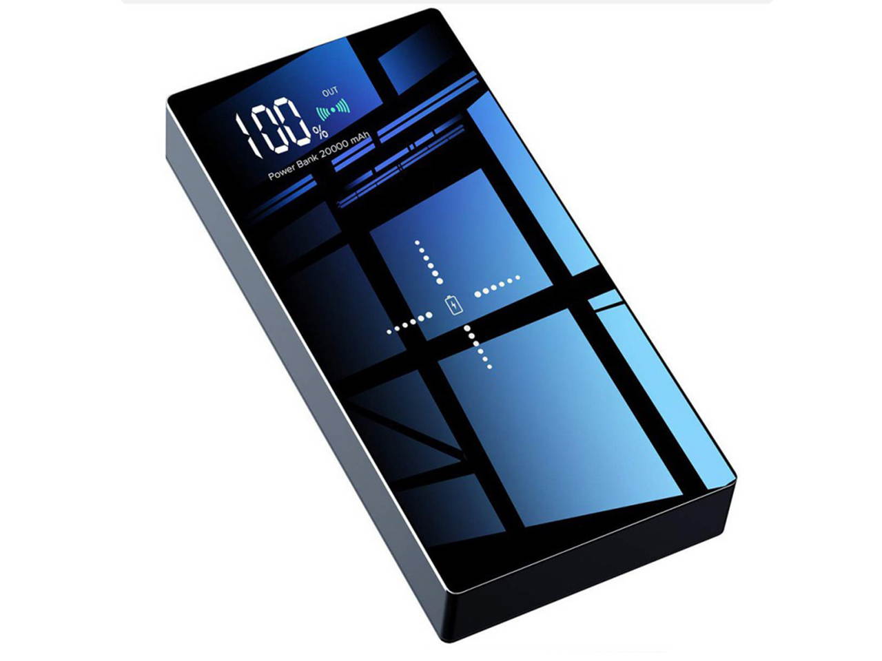 Wireless Power Bank 20000mAh Dual USB Outputs&Wireless Output LED Display Wireless Charging Bank Battery