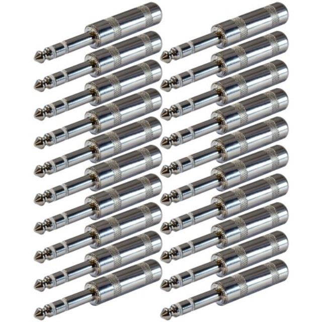gls audio 1/4" plugs for patch cables, balanced cables, snakes  trs male stereo 1/4 inch phono 6.3mm phone plug bulk  20 pack