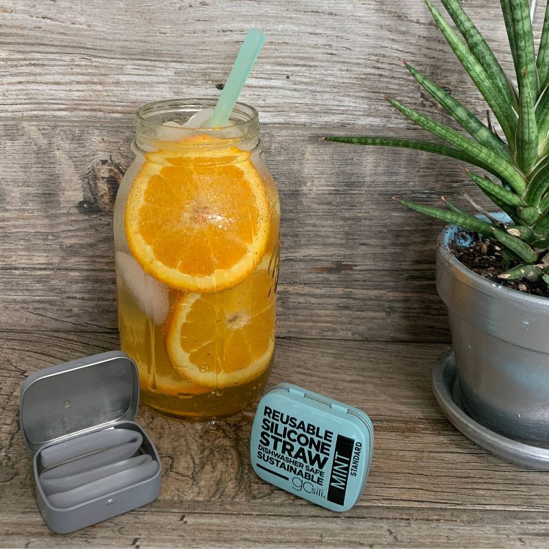 GoSili 2pk Standard Straw Tins - Violet/Mint