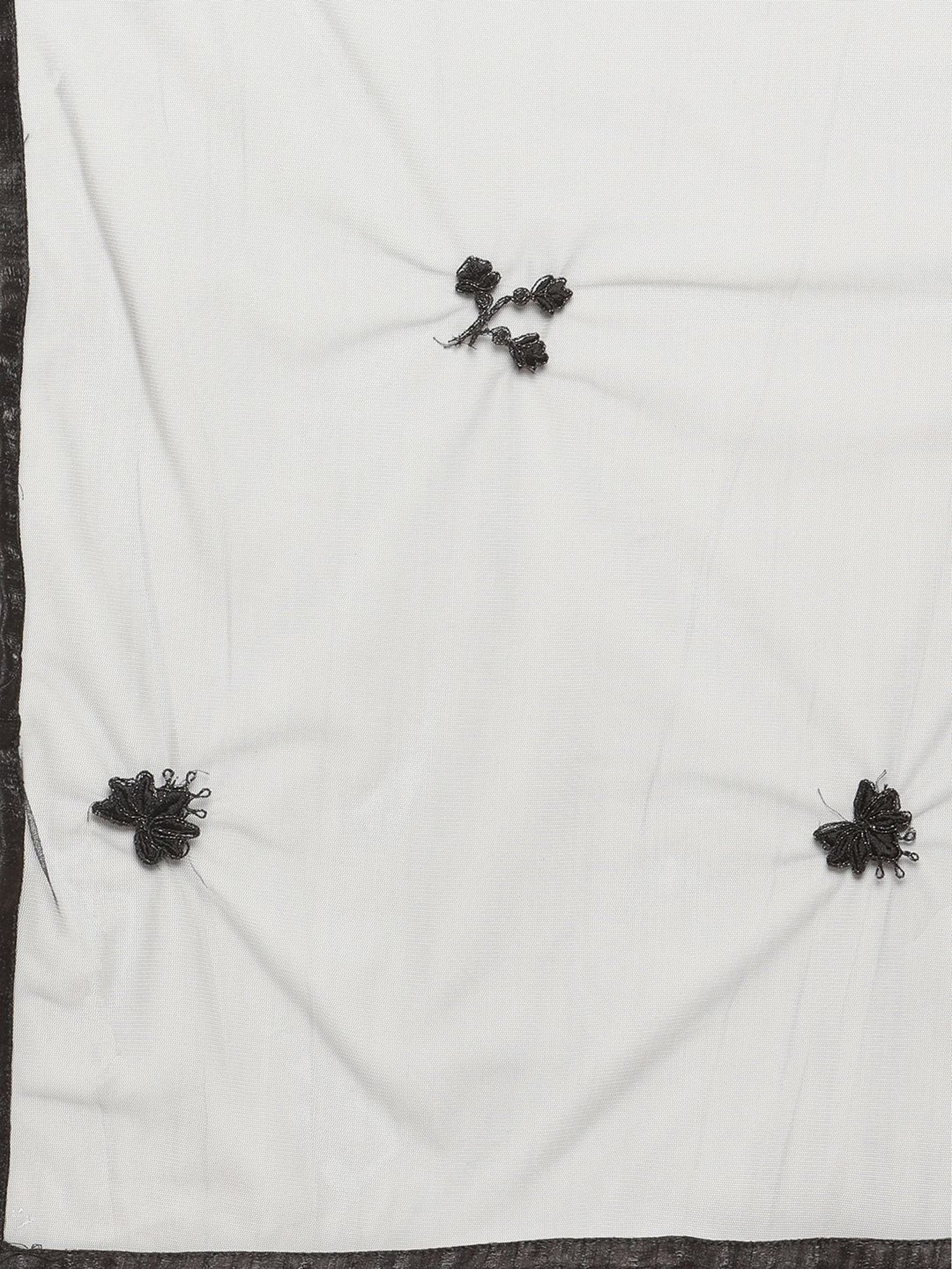 Stylee LIFESTYLE Black Embroidered Unstitched Dress Material