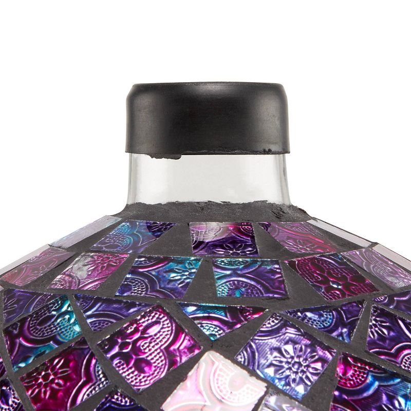 12" x 10" Indoor/Outdoor Embossed Pattern Glass Gazing Globe Purple - Alpine Corporation