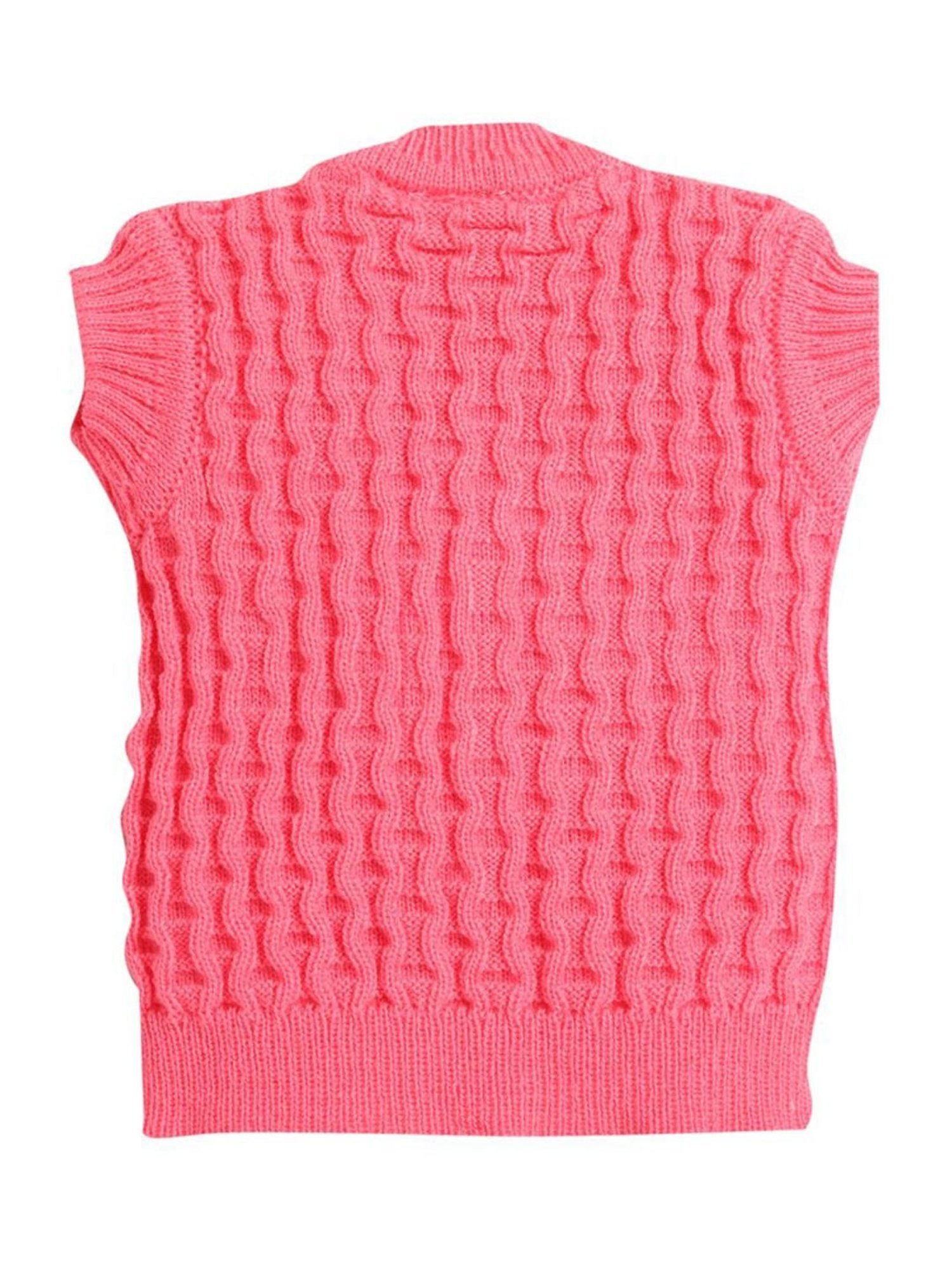 Little Angels Kids Pink Textured Pattern Sweater