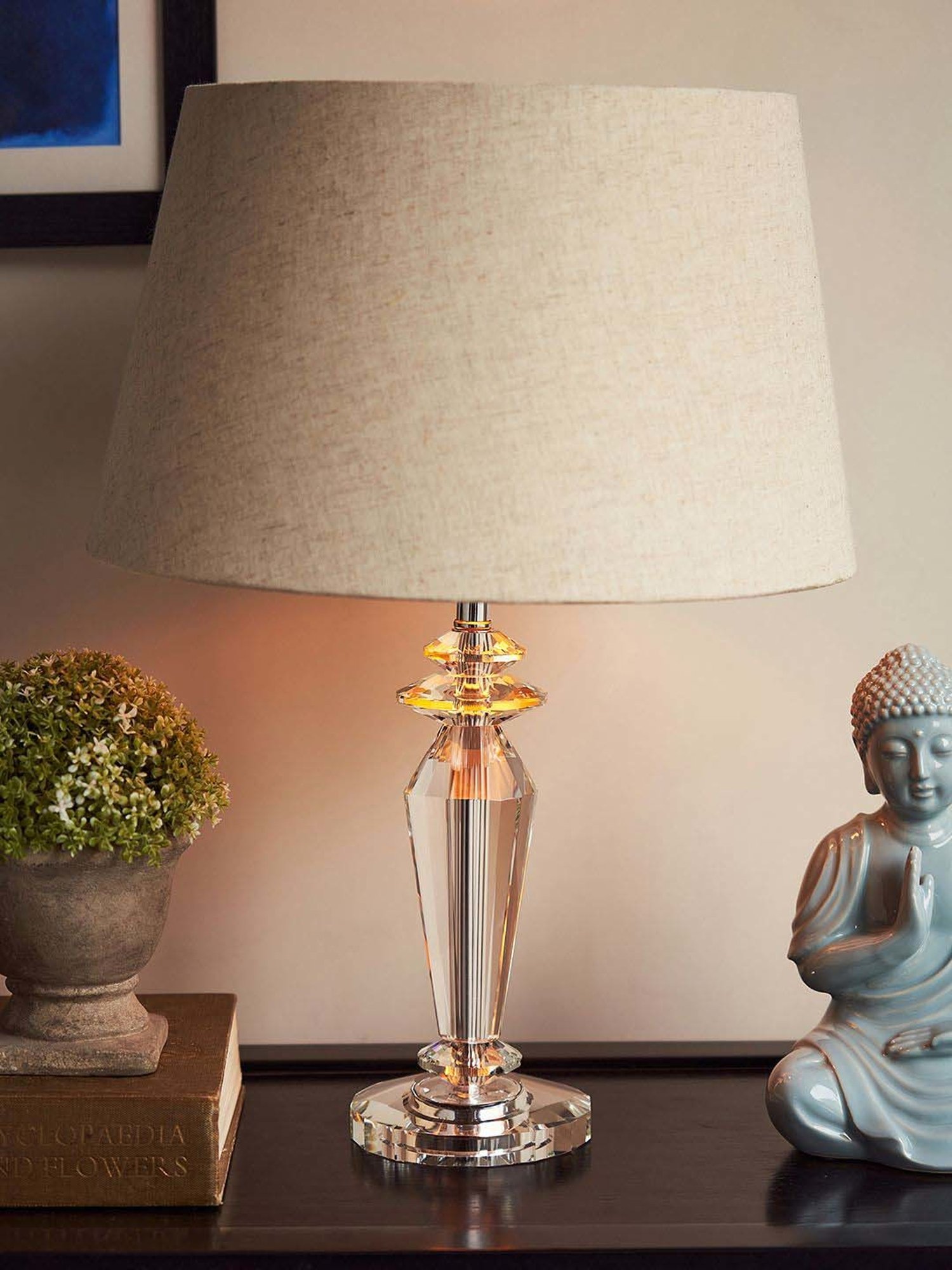 Pure Home and Living Transparent Glass Kite Shaped Table Lamp Stand