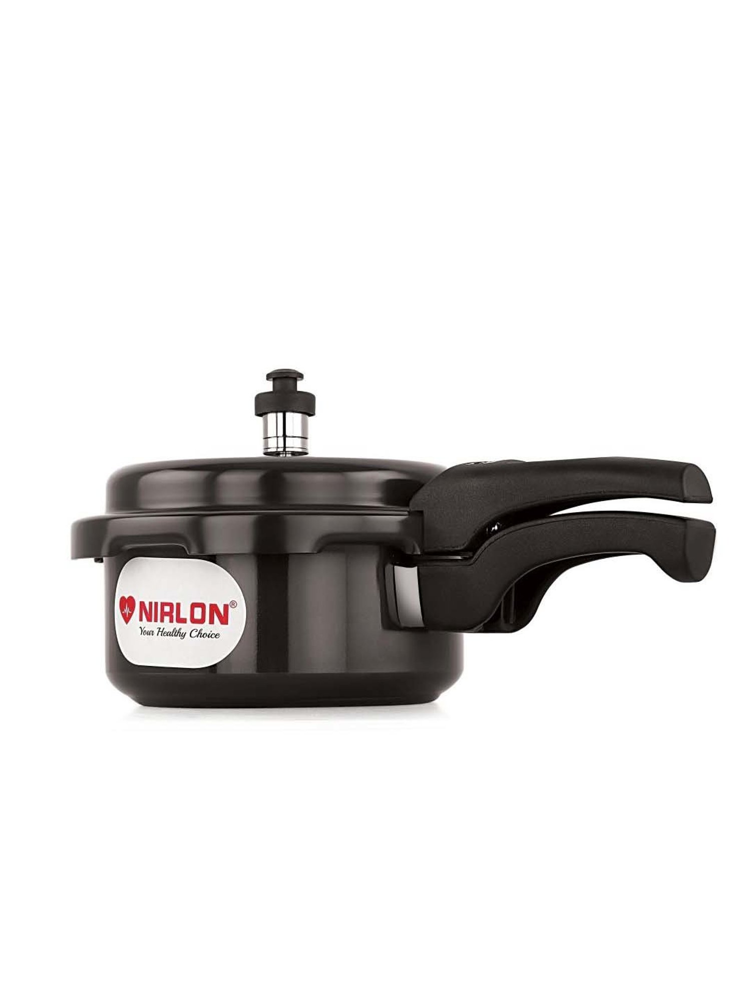 Nirlon Black Hard Anodised Induction & Gas Outer Lid Pressure Cooker (2 L)