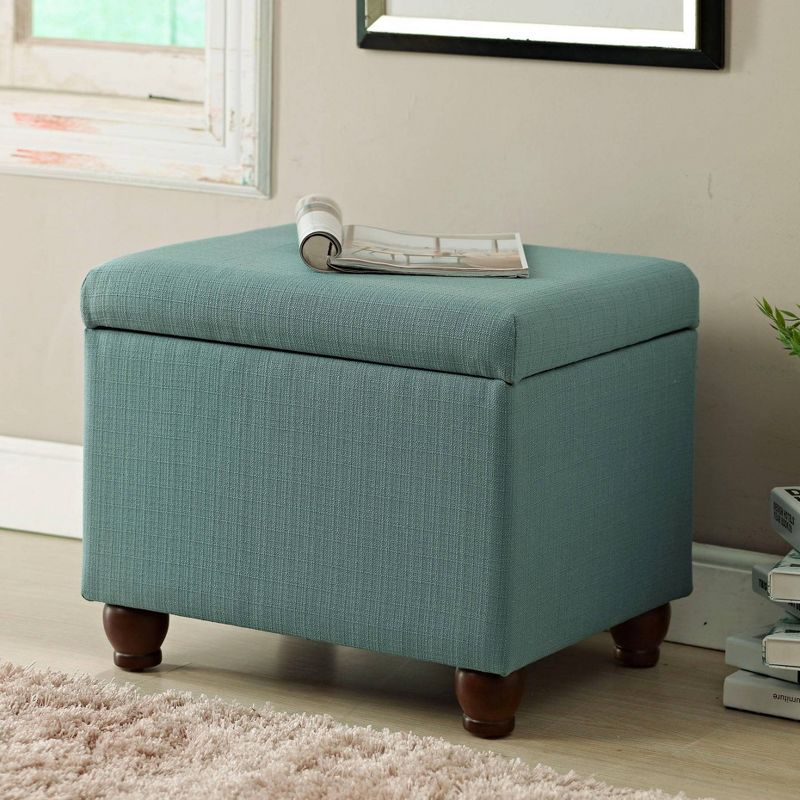 Storage Ottoman Bench Aqua - HomePop