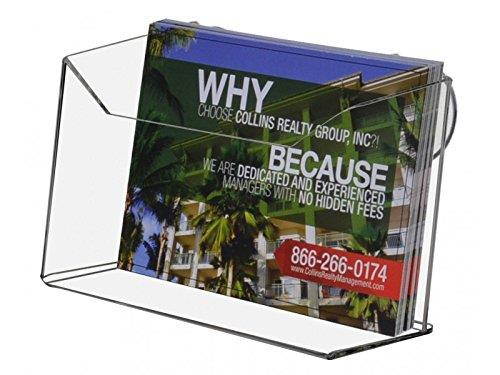 Marketing Holders Qty 6 Clear Acrylic Wall Mount Suction Cup Postcard Holder 6, 6-1/2"w x 2"d