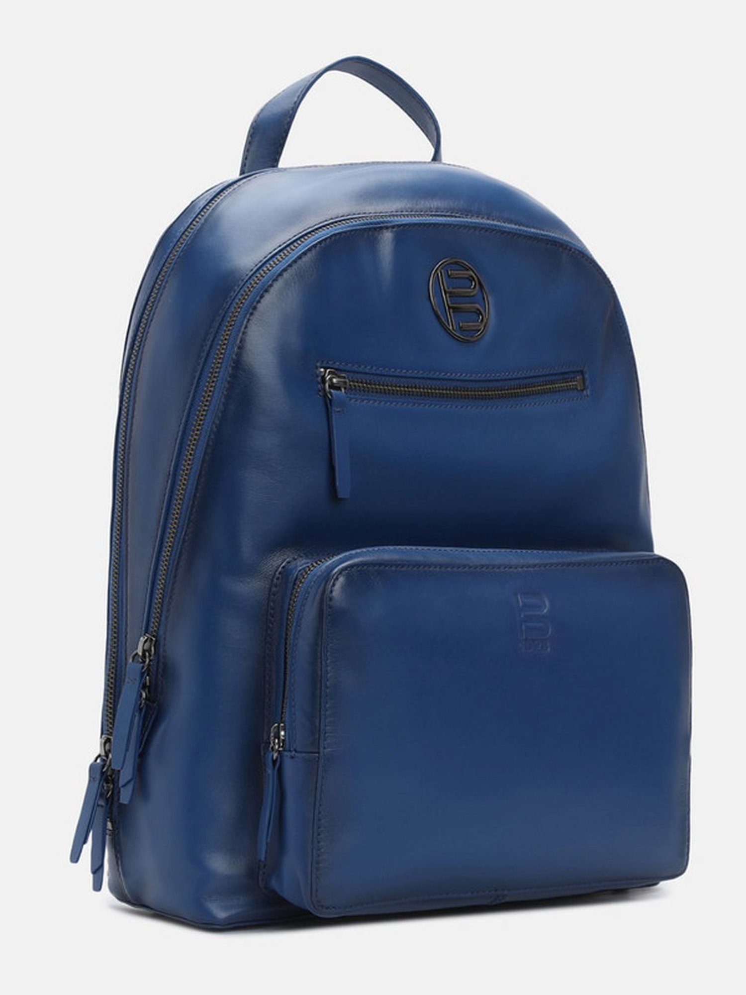 BAGATT Solofra Blue Leather Solid Backpack