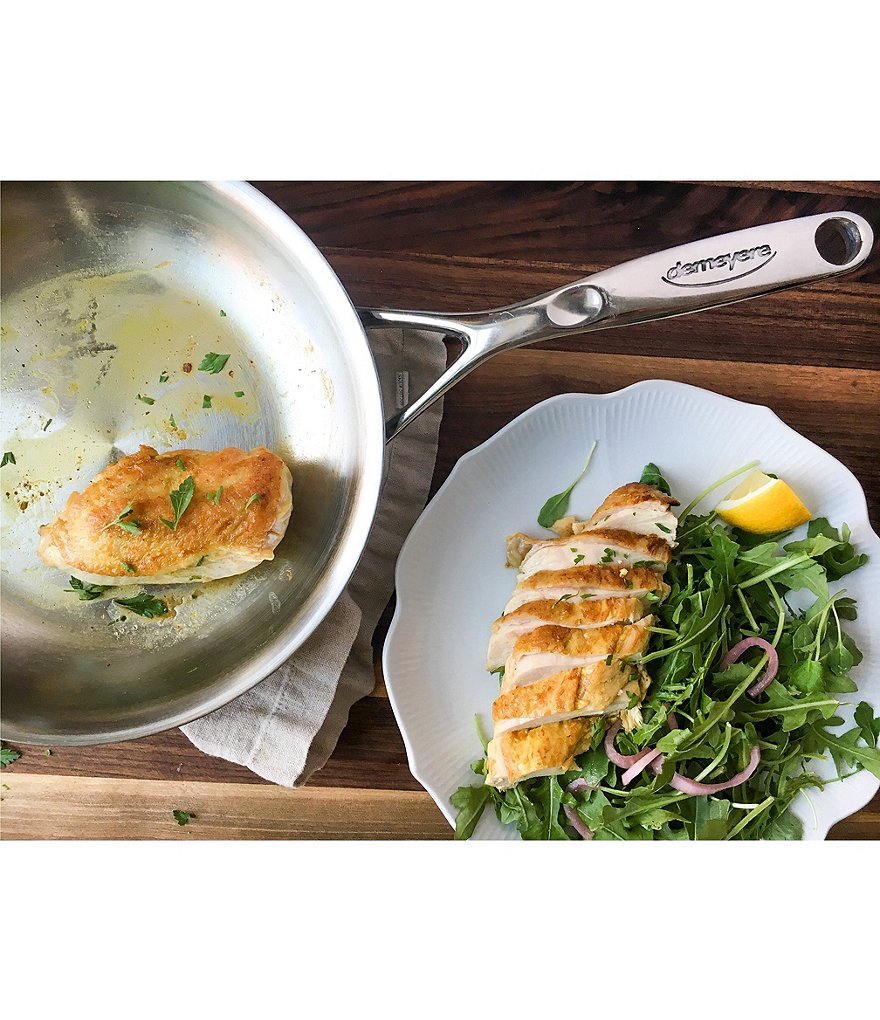 Demeyere Industry 5-PLY 12.5#double; Stainless Steel Fry Pan With Helper Handle