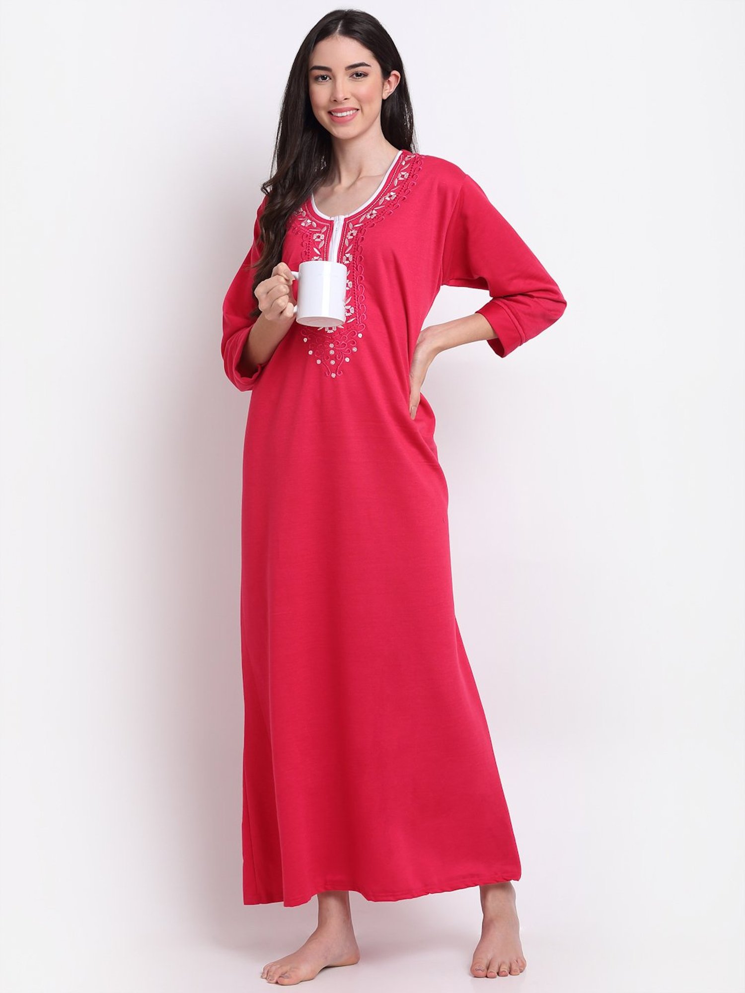 Secret Wish Pink Embroidered Night Gown