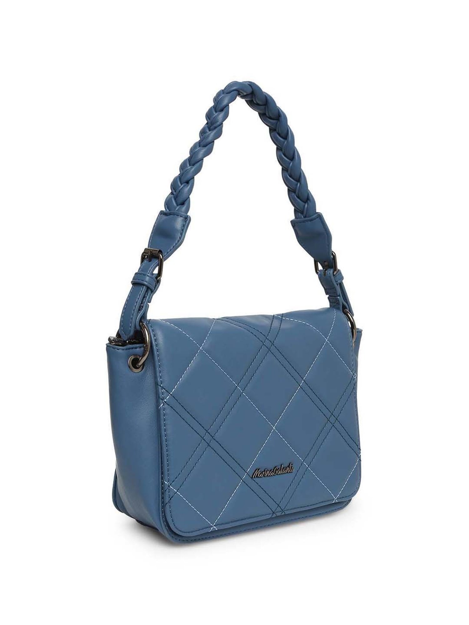 Marina Galanti Blue Quilted Medium Sling Handbag