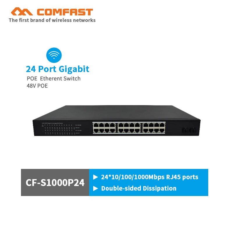 48V support network COMFAST switch 24 power width ports 24*1/1000Mbps POE port with supply Broad gigabit 54Gbps RJ45