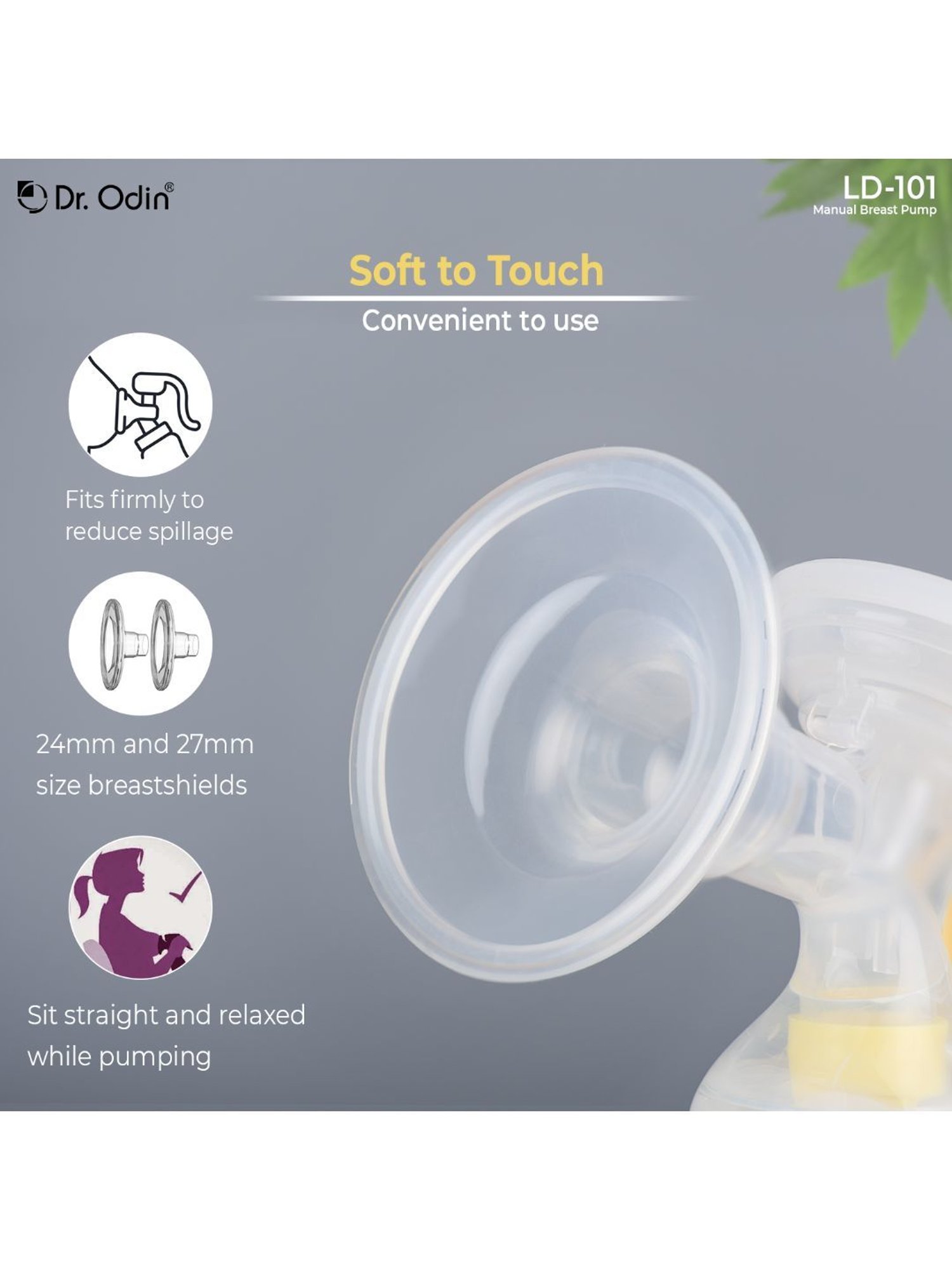 Dr. Odin Manual Breast Pump 150 ml (Yellow)