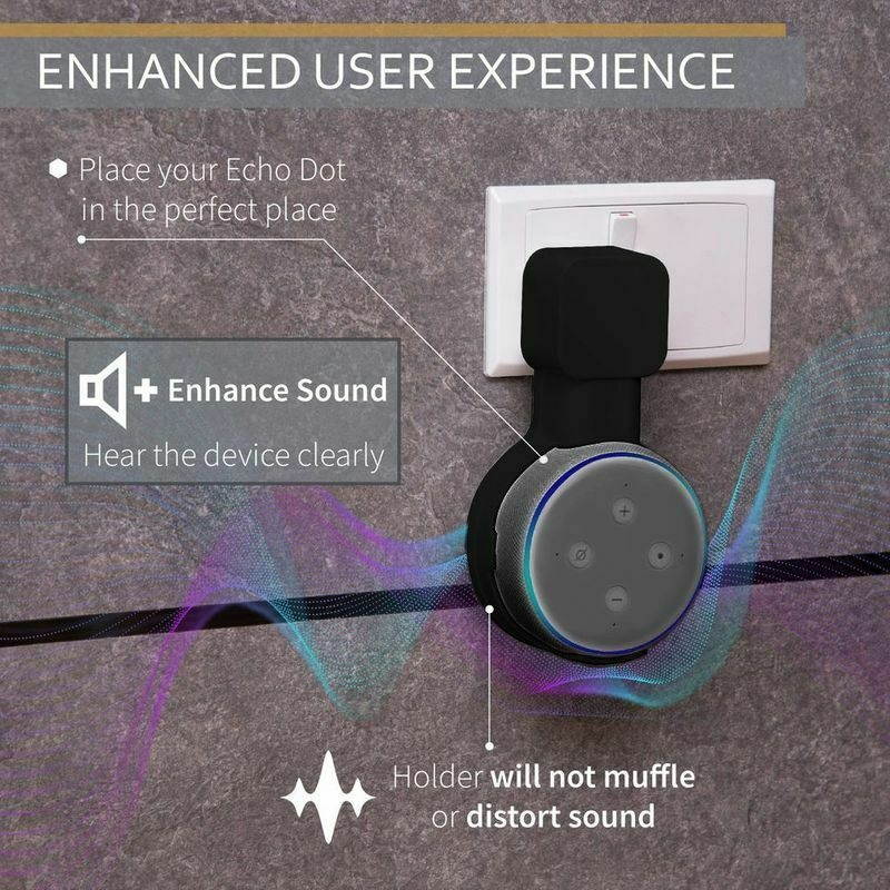 2x Wall Mount Holder For Amazon Echo Dot 3rd Gen Alexa Smart Home Speaker Black