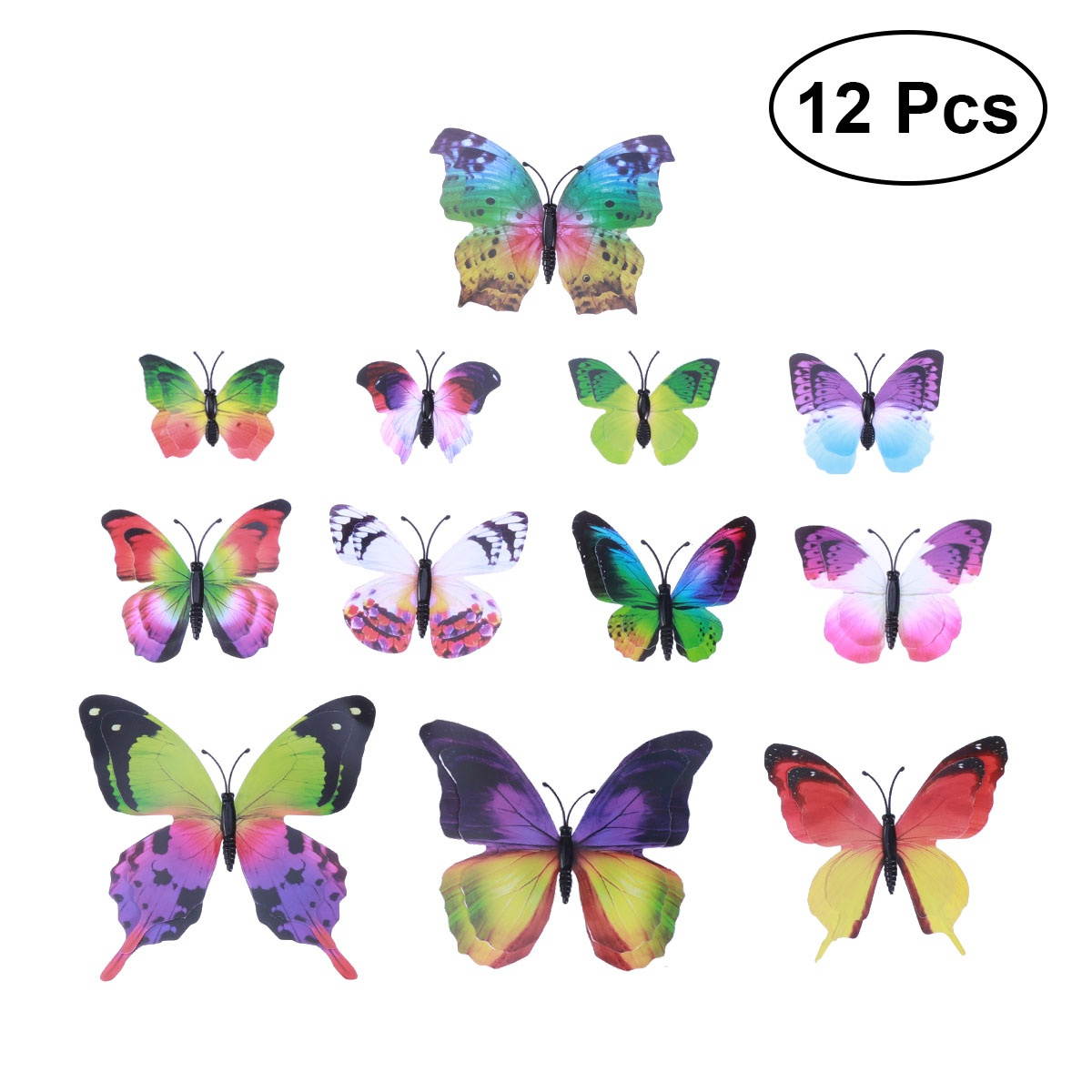 12PC Magnet Simulation 3D Rainbow Double Layers Decoration Refrigerator Sticker for Office Home Decoration