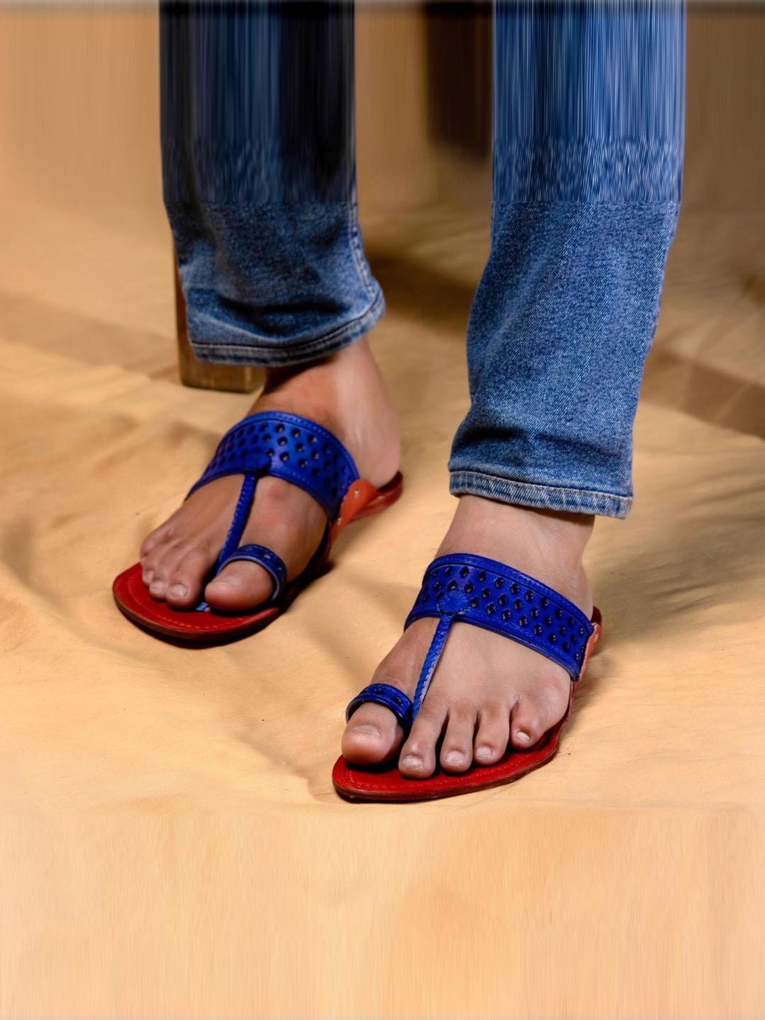 Kalapuri Men's Red Kolhapuri Sandals