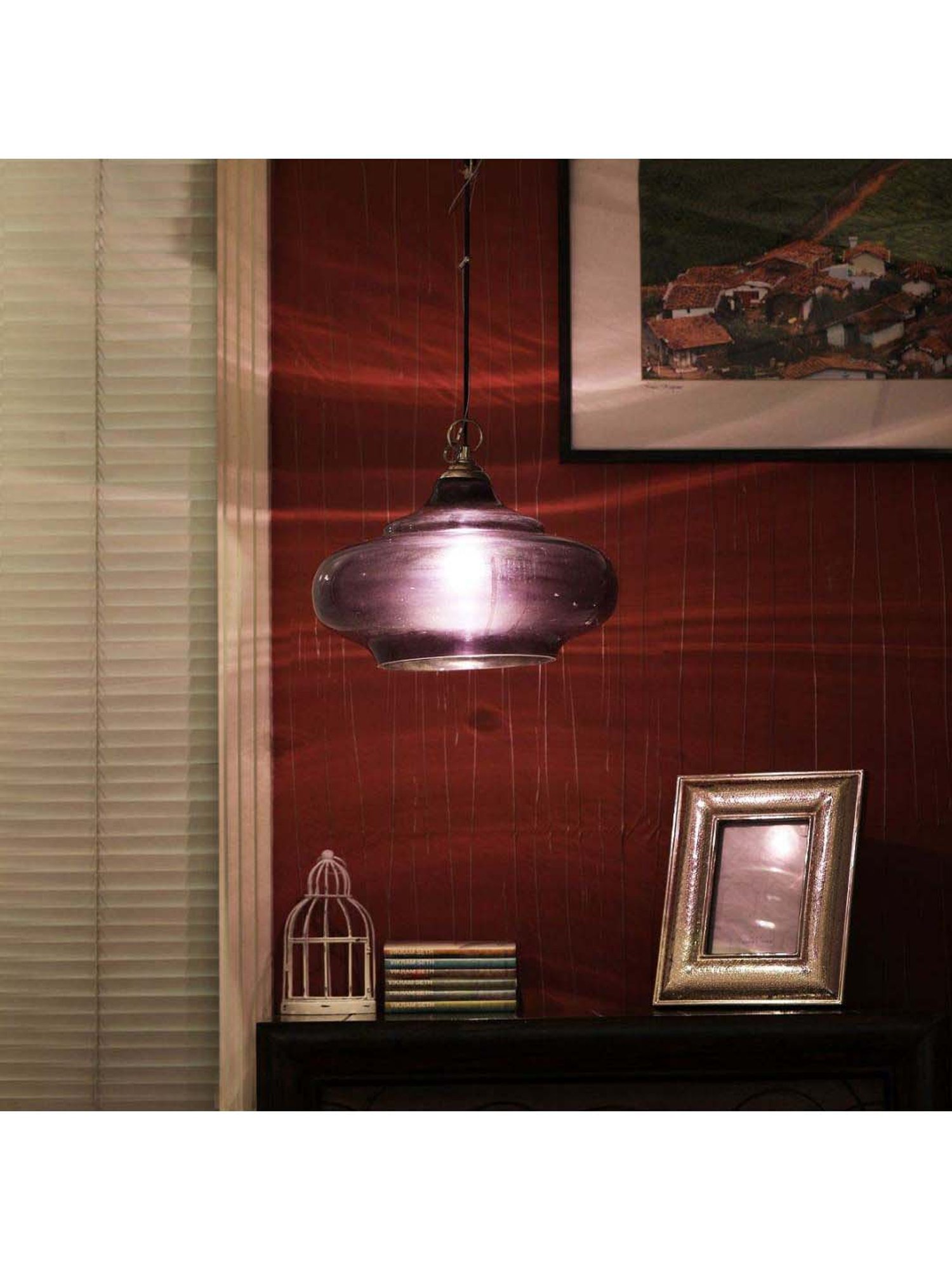 Kapoor E Illuminations Euphrasia Purple Pendant Light - Set of 1