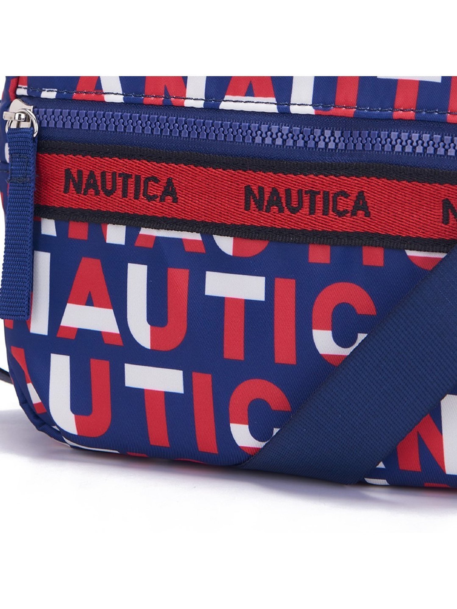 Nautica Navy Blue & Red Printed Medium Sling Handbag