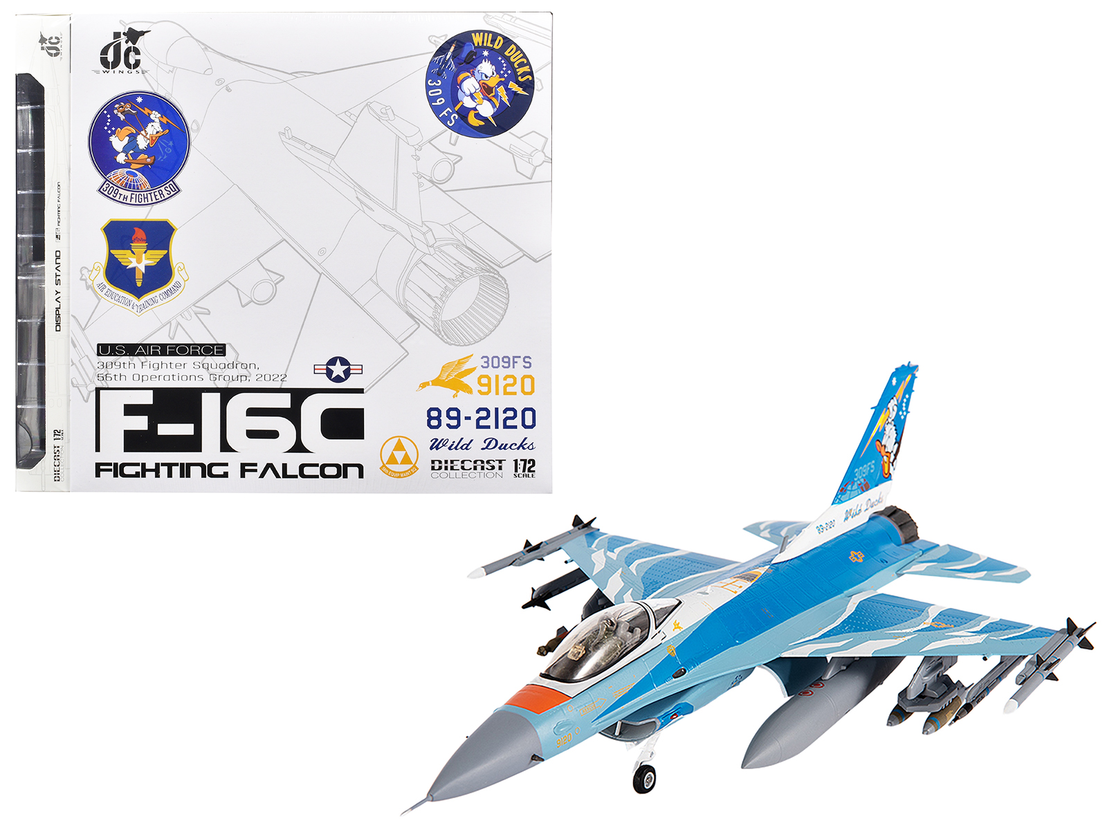 Lockheed Martin F-16C Fighting Falcon Fighter Aircraft "Viper Demo Team" (2021) United States Air Force 1/144 Diecast Model by JC Wings