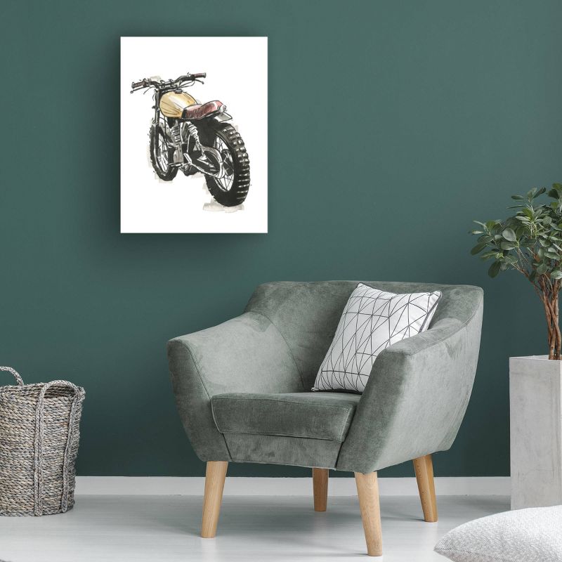 18" x 24" Annie Warren 'Motorcycles in Ink III' Unframed Wall Canvas - Trademark Fine Art