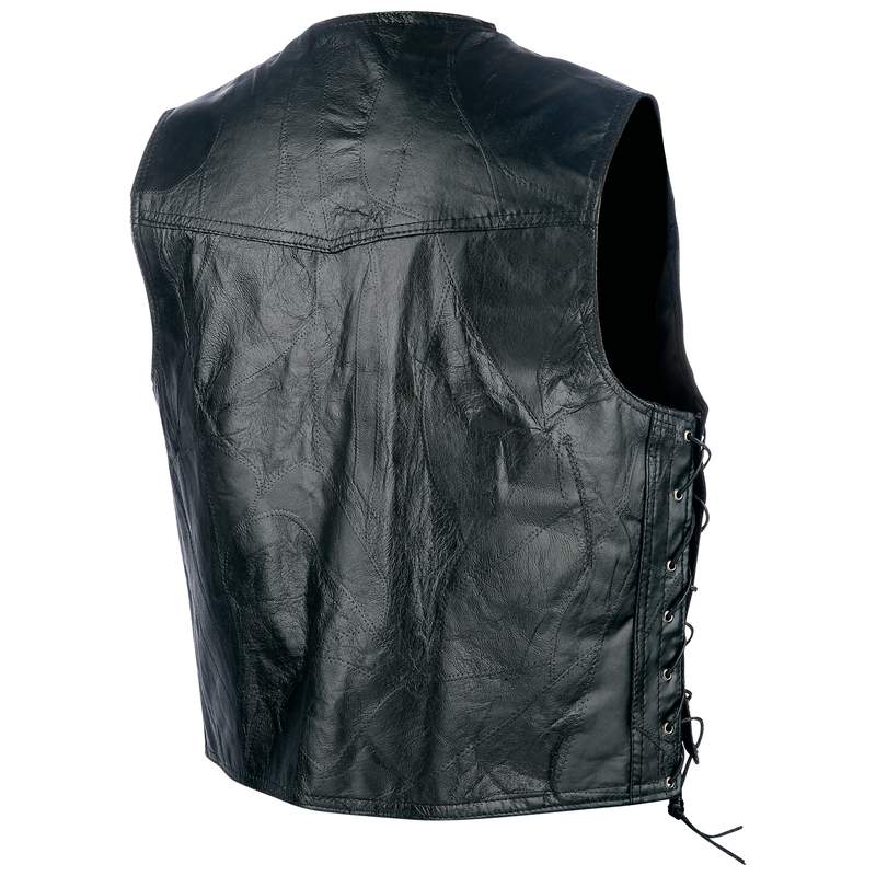 Rocky Ranch Hides Rock Design Genuine Hog Leather Biker Vest