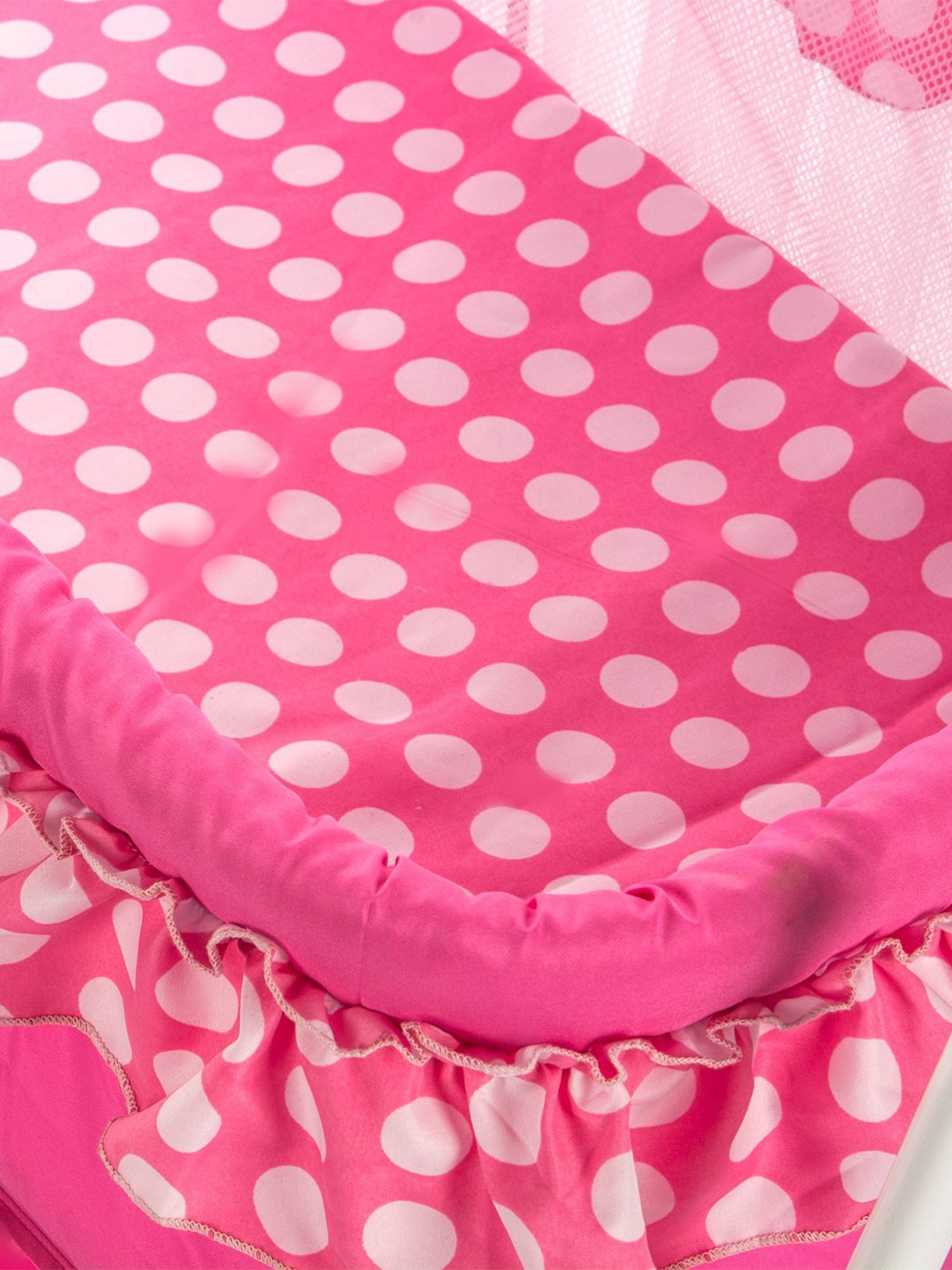 Kiddery Pink Baby Cradle with Mosquito Protection Net (Age 0-12 Months)