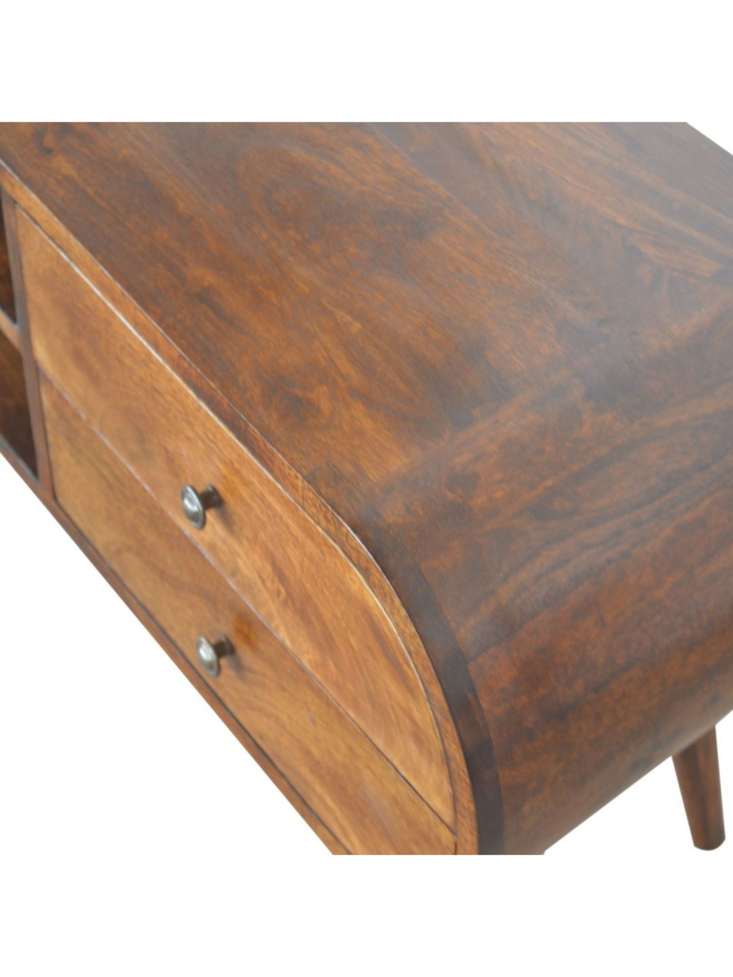Fabindia Brown Sheesham Wood Textured Cabinet