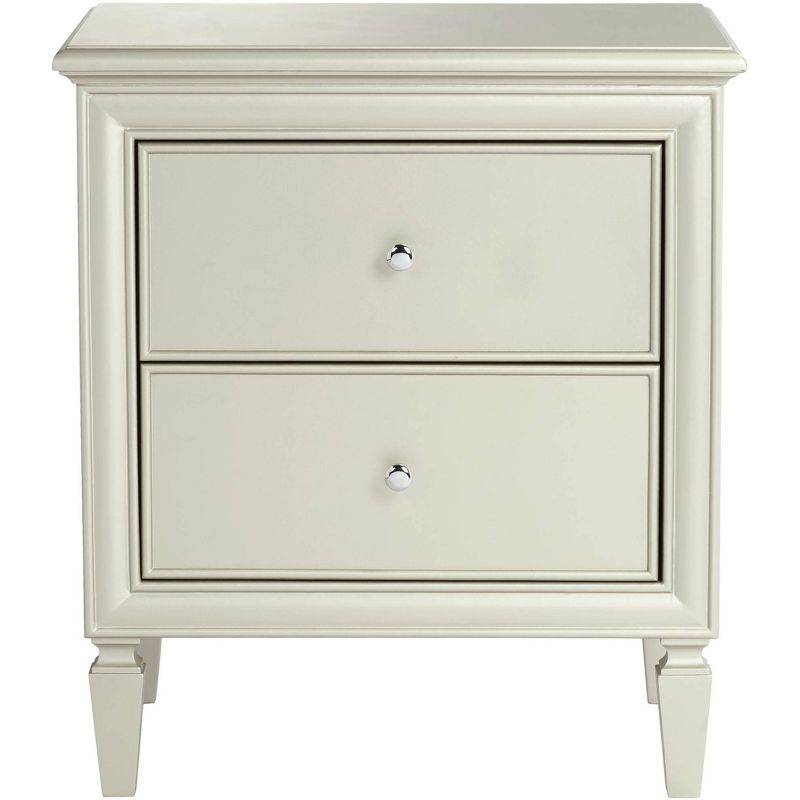 55 Downing Street Alina 2-Drawer Champagne Silver Side Table