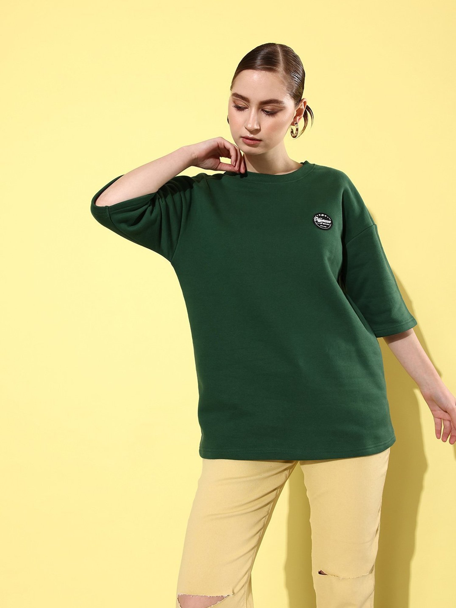 Difference of Opinion Dark Green Fleece Oversized Sweatshirt