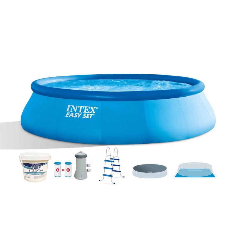 Intex 18ft x 48in Easy Set Above Ground Pool with Pump & Krill Automatic Vacuum