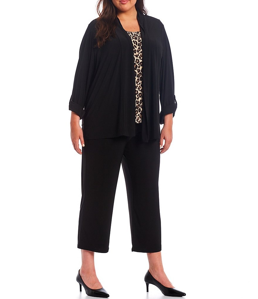 Investments Plus Size Soft Separates Long Sleeve Open-Front Jacket