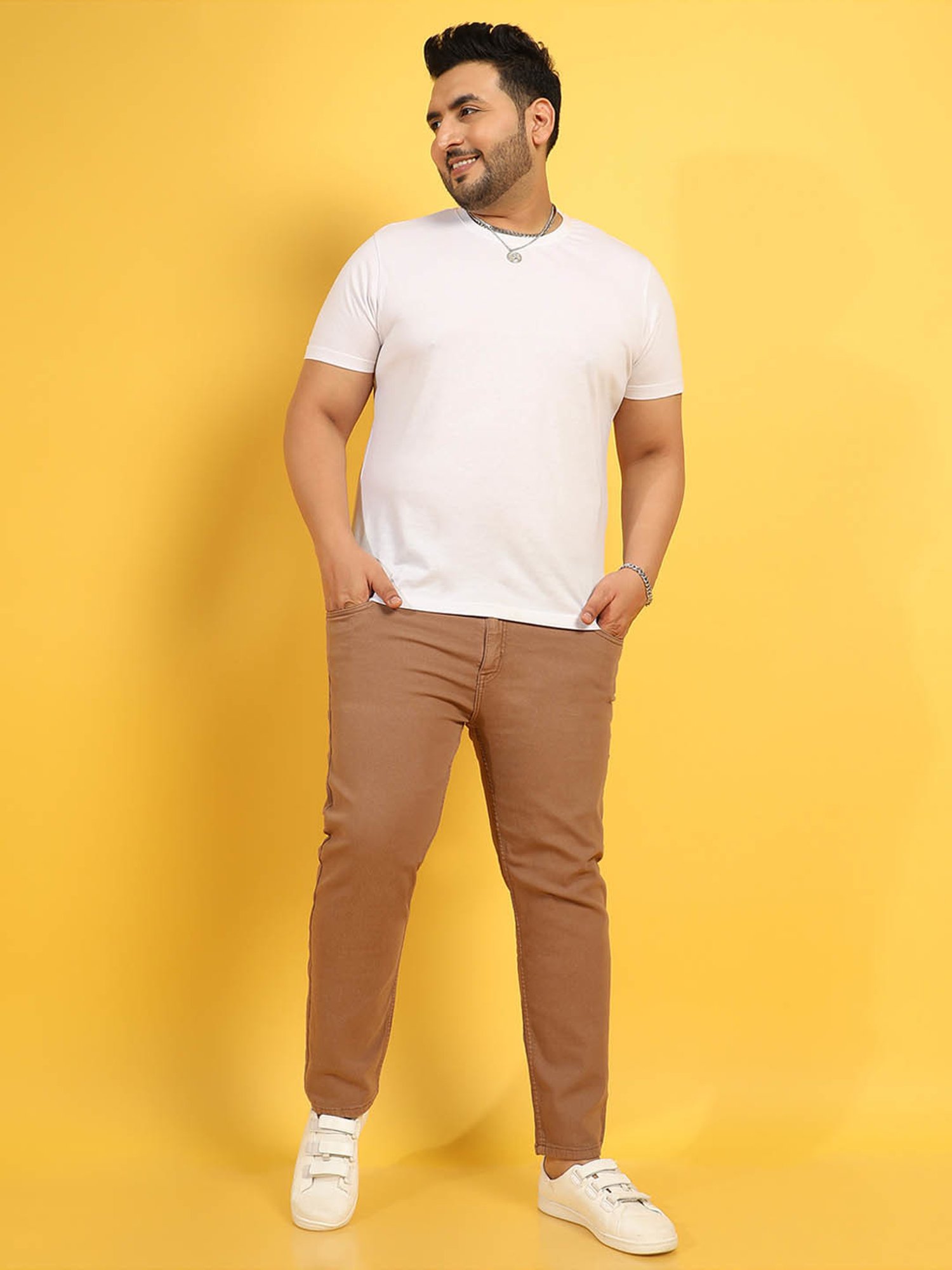 Instafab Plus Brown Regular fit Plus Size Jeans