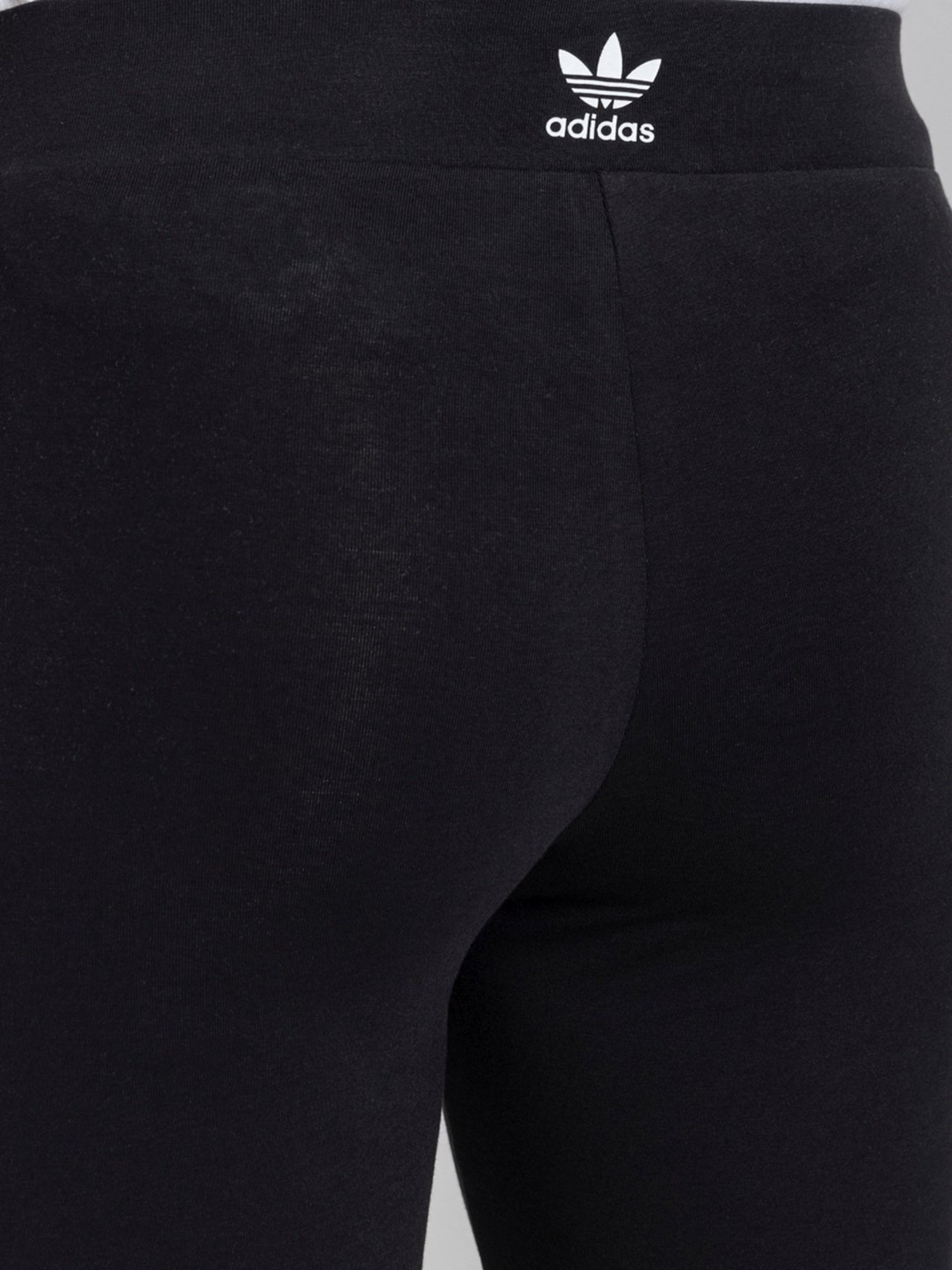 Adidas Originals Black Cotton Striped Tights