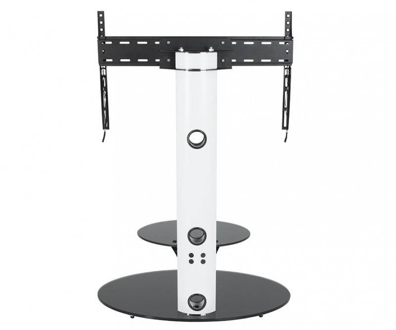 AVF FSL800LUSW-A TV Floor Stand With TV Mounting Column For 32-Inch To 65-Inch TVs, Satin White With Black Shelf