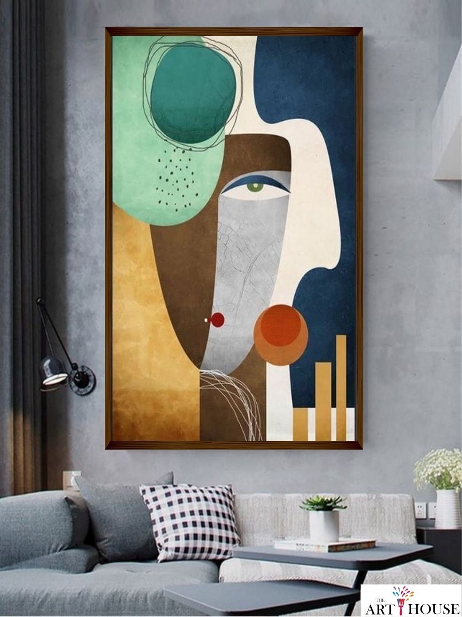 The Art House Abstract Multicolor Canvas Wall Painting