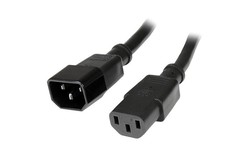 StarTech.com 6 ft 14 AWG Computer Power Cord Extension - C14 to C13 - 6ft - IEC 60320 C14 - IEC 60320 C13 125V AC - 15A - Black