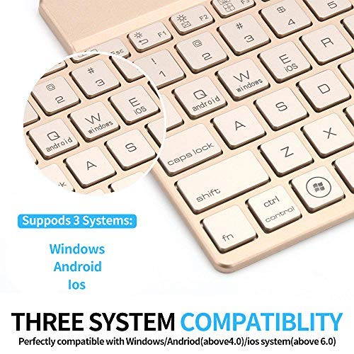 Wireless Bluetooth Keyboard for iPad Pro 12.9 / 11 / 10.5 / 9.7 inch / iPrd Mini 1 2 3 4 5 - 7 Color Backlit Keyboard - Keyboard for 3 System Tablet iPhone iOS Mac Galaxy Android Windows